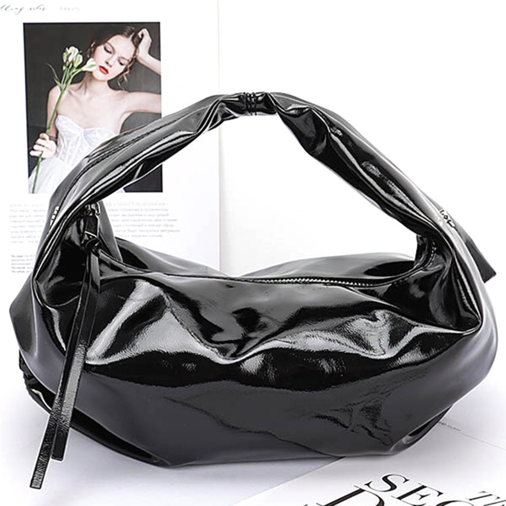 Patent Leather Top Handle Swing Bag - Picture 3 of 6